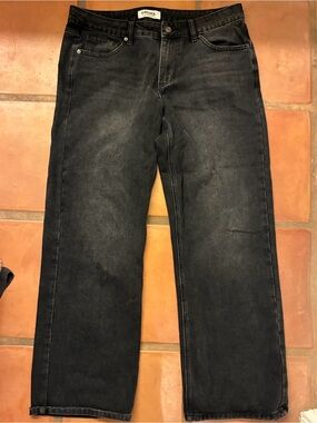 RSQ low rise loose straight black denim jeans women 29 x 32